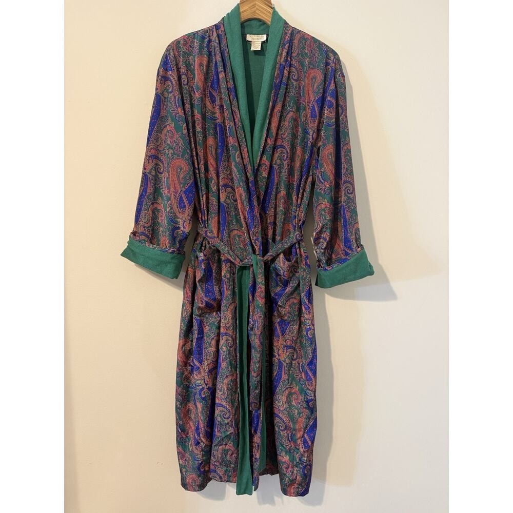 Vintage 90s y2k gold label Victoria’s Secret paisley robe sleepwear pajamas xs